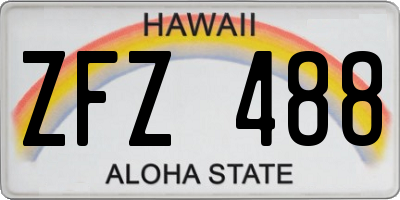 HI license plate ZFZ488