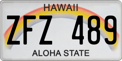 HI license plate ZFZ489