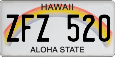 HI license plate ZFZ520