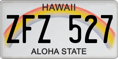 HI license plate ZFZ527