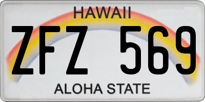 HI license plate ZFZ569