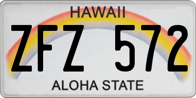 HI license plate ZFZ572