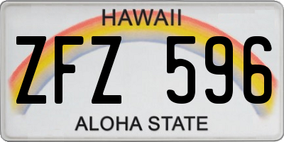 HI license plate ZFZ596