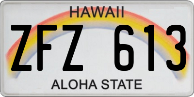 HI license plate ZFZ613