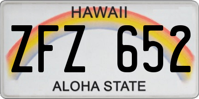 HI license plate ZFZ652