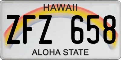 HI license plate ZFZ658