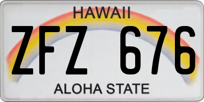 HI license plate ZFZ676