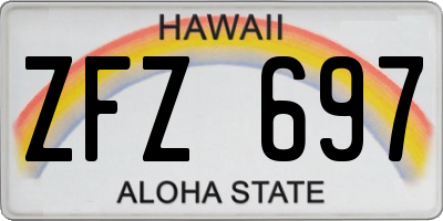 HI license plate ZFZ697