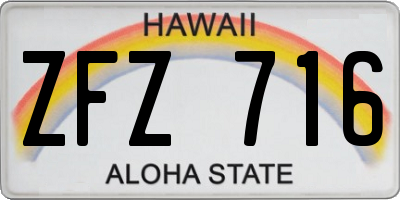 HI license plate ZFZ716