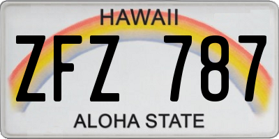 HI license plate ZFZ787