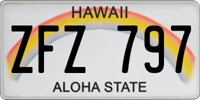 HI license plate ZFZ797