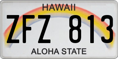 HI license plate ZFZ813