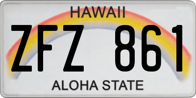 HI license plate ZFZ861