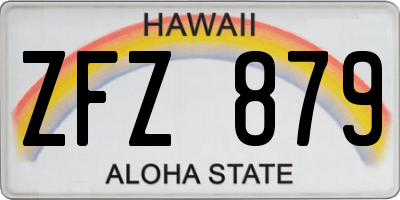 HI license plate ZFZ879
