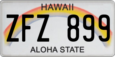 HI license plate ZFZ899