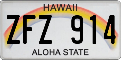 HI license plate ZFZ914
