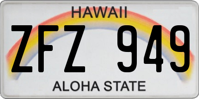 HI license plate ZFZ949