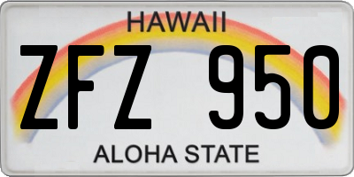 HI license plate ZFZ950