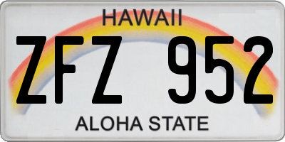 HI license plate ZFZ952