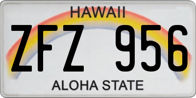 HI license plate ZFZ956