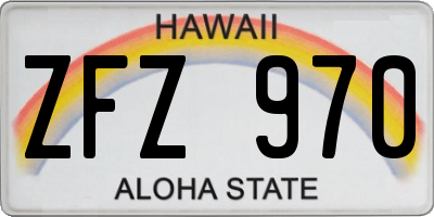 HI license plate ZFZ970