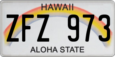 HI license plate ZFZ973