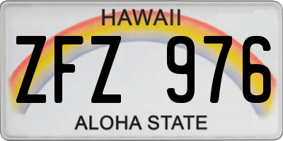 HI license plate ZFZ976