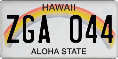 HI license plate ZGA044