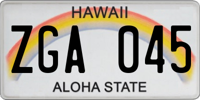 HI license plate ZGA045