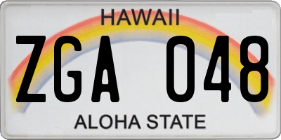 HI license plate ZGA048
