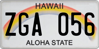 HI license plate ZGA056