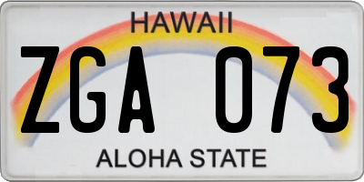 HI license plate ZGA073