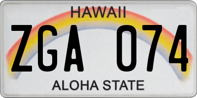 HI license plate ZGA074