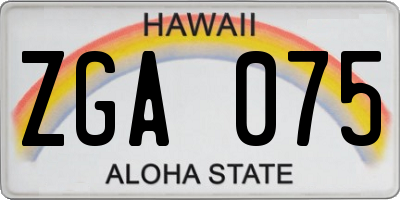 HI license plate ZGA075
