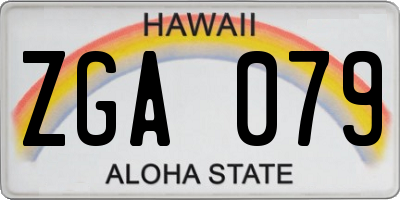HI license plate ZGA079
