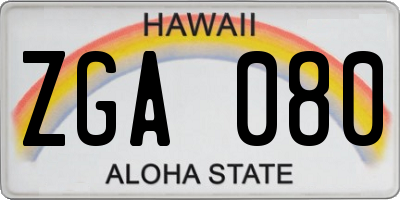 HI license plate ZGA080