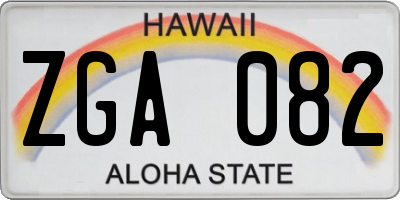 HI license plate ZGA082