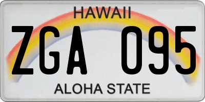 HI license plate ZGA095