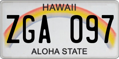 HI license plate ZGA097