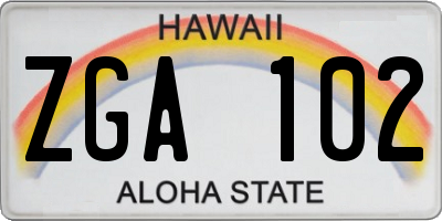 HI license plate ZGA102