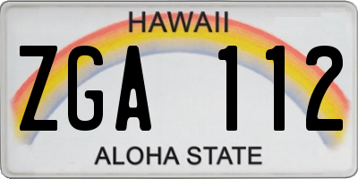 HI license plate ZGA112