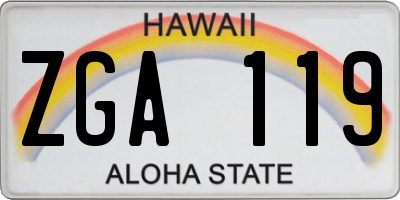 HI license plate ZGA119