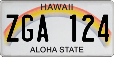 HI license plate ZGA124