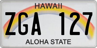HI license plate ZGA127