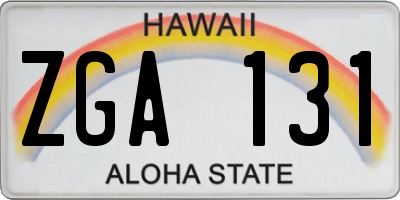 HI license plate ZGA131