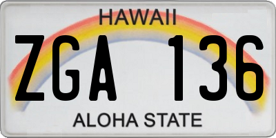 HI license plate ZGA136