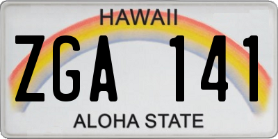 HI license plate ZGA141