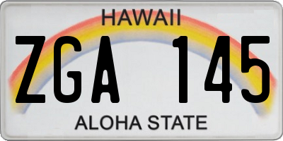 HI license plate ZGA145