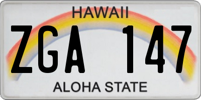 HI license plate ZGA147