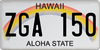 HI license plate ZGA150